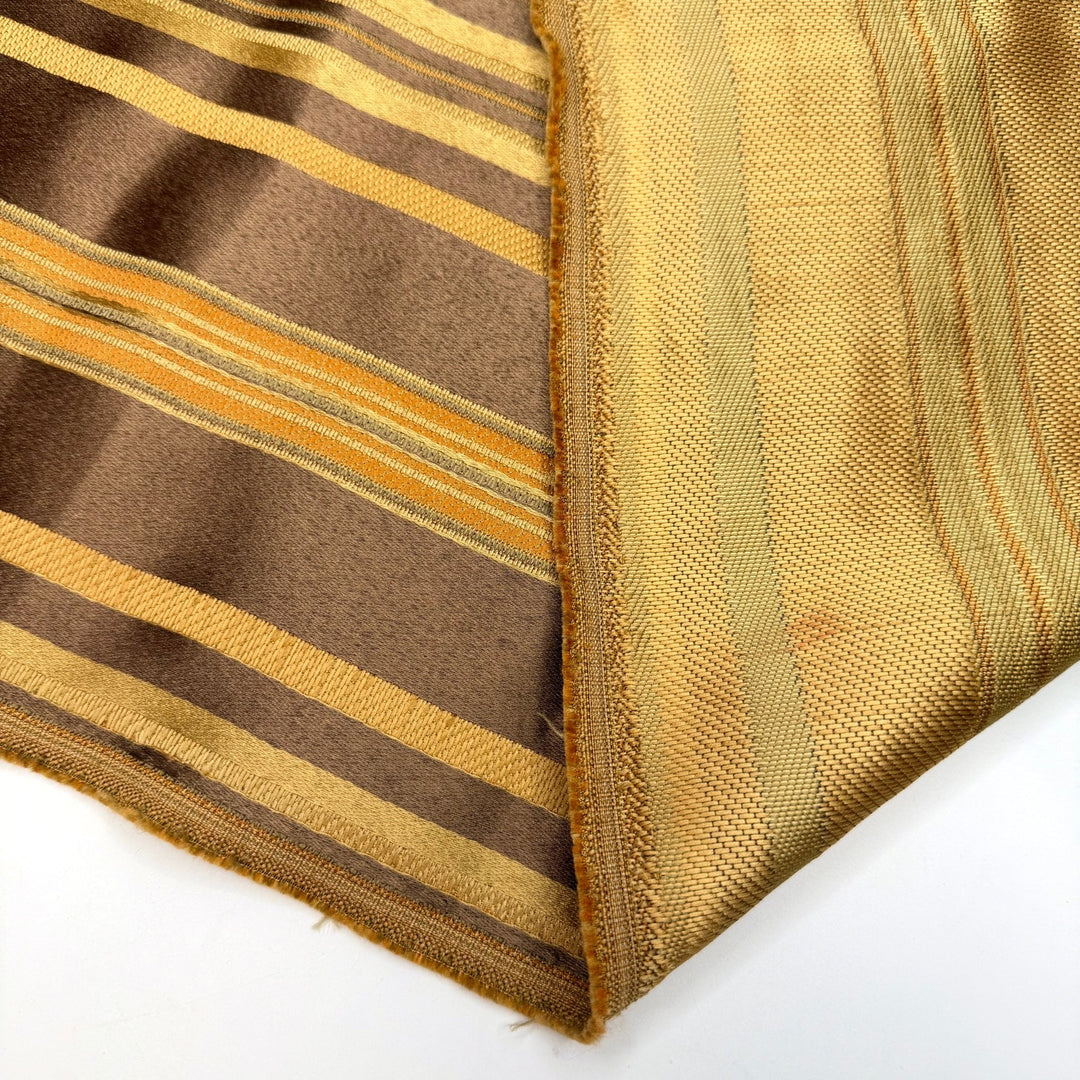 Swanky Hotel - Polyester Blend Woven - Brown/Orange Stripes - 0.95M Bundle - True Deadstock fabric Fabric by private - Sustainable Textile | FABCYCLE