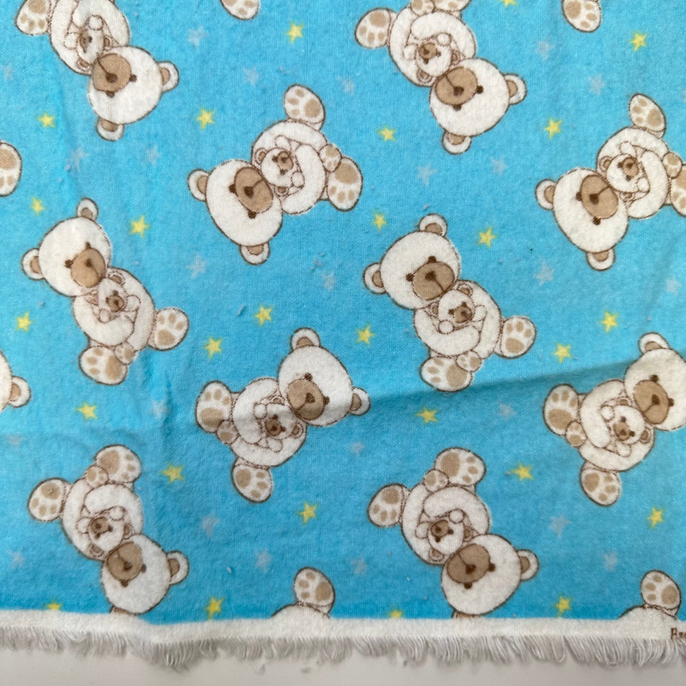 Sweet Dreams - Brushed Flanelette Cotton Woven - Dark Blue Multi Teddy Bears - 2M Bundle - True Deadstock fabric Fabric by private - Sustainable Textile | FABCYCLE