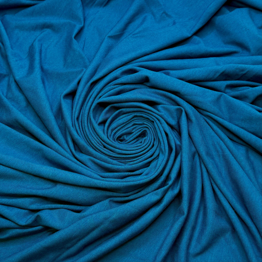 Sweet Pea - Jersey Bamboo Blend Knit - Dark Teal - 2.7M Bundle - True Deadstock fabric Fabric by private - Sustainable Textile | FABCYCLE