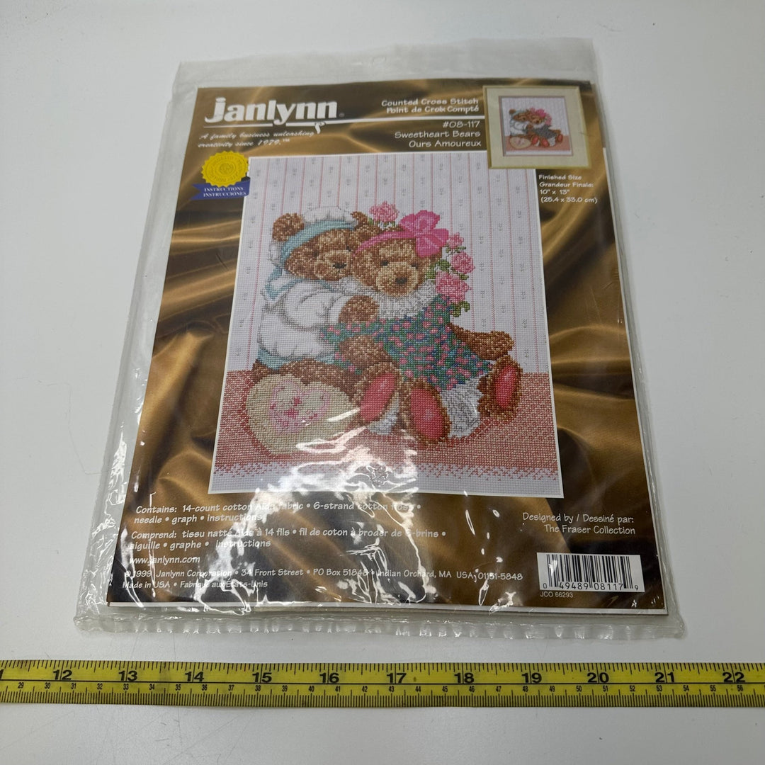 Sweetheart Bears Counted Cross Stitch Books - Beige Multi - Individual - True Deadstock supplies Fabric by private - Sustainable Textile | FABCYCLE