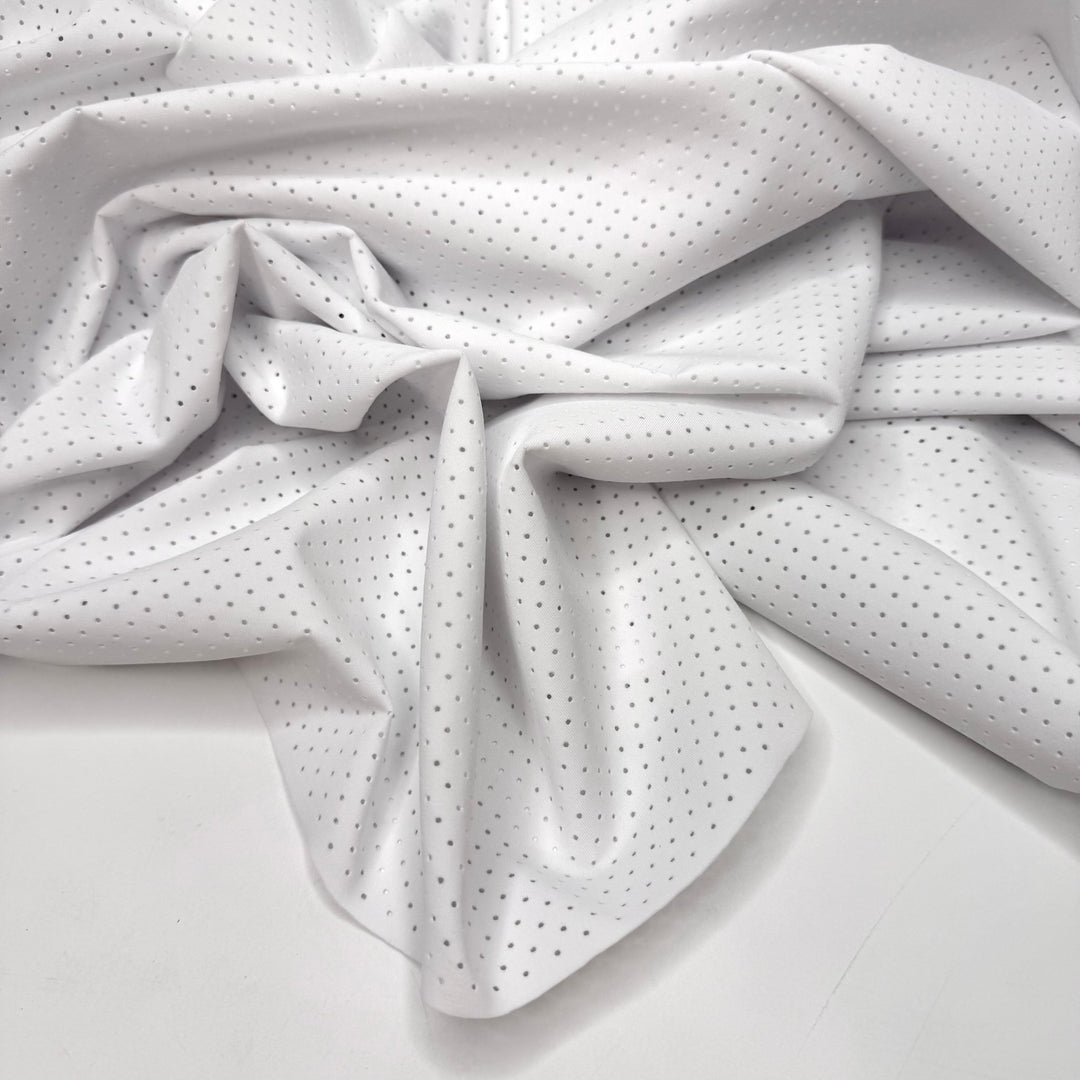 Swim Meet Showdown - Sport Mesh Nylon/Spandex Knit - White - 1M Bundle - True Deadstock fabric Fabric by private - Sustainable Textile | FABCYCLE