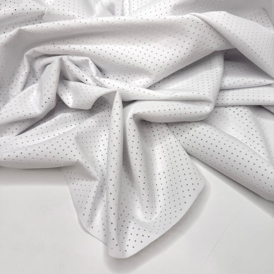Swim Meet Showdown - Sport Mesh Nylon/Spandex Knit - White - 1M Bundle - True Deadstock fabric Fabric by private - Sustainable Textile | FABCYCLE