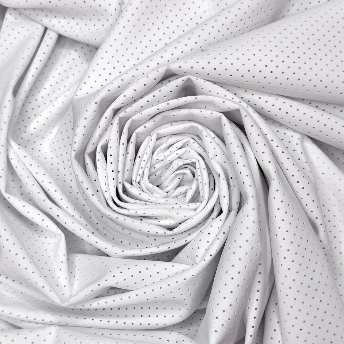 Swim Meet Showdown - Sport Mesh Nylon/Spandex Knit - White - 1M Bundle - True Deadstock fabric Fabric by private - Sustainable Textile | FABCYCLE