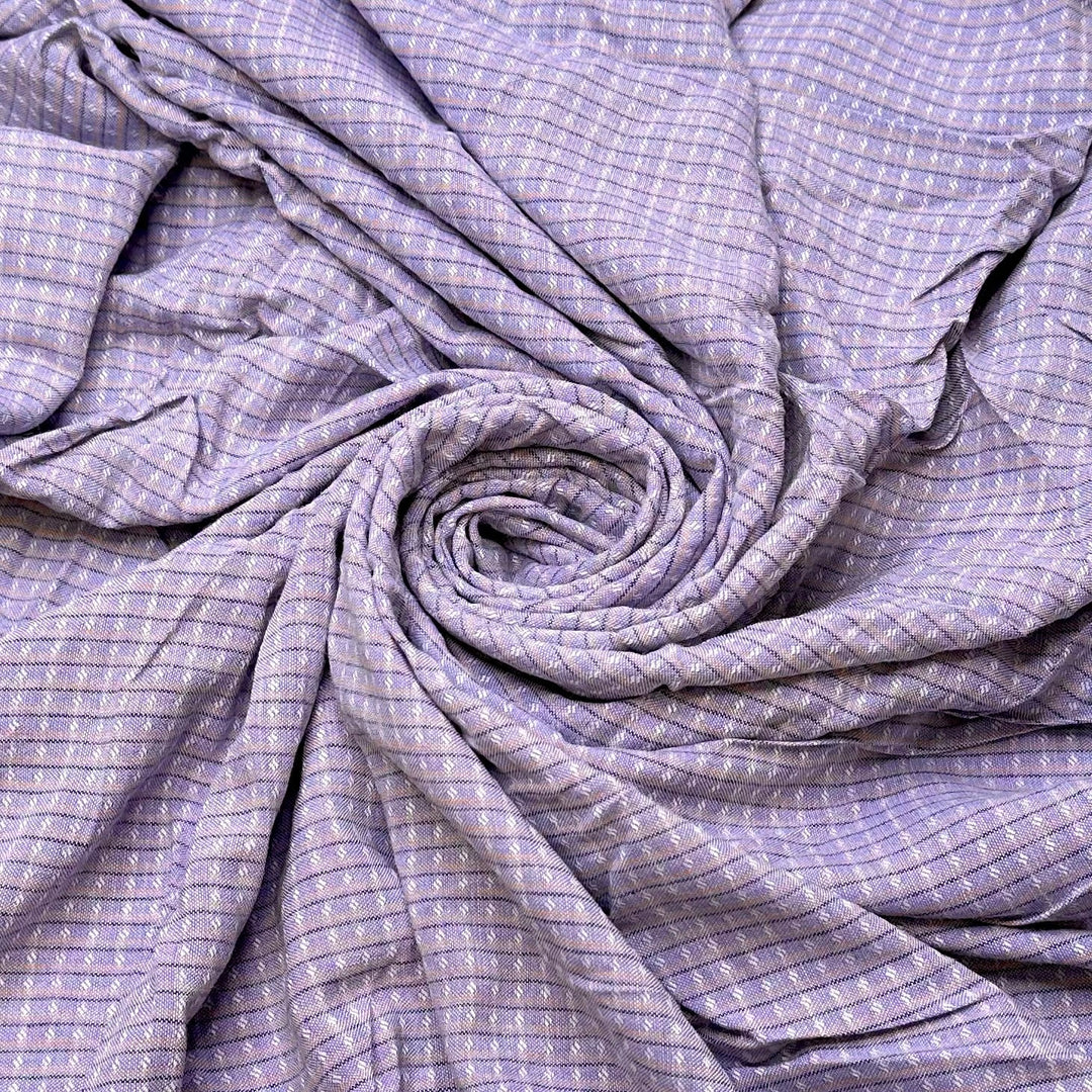 Swimming In The Pools - Cotton Woven - Light Blue Multi Stripes - 1.5M Bundle - True Deadstock fabric Fabric by private - Sustainable Textile | FABCYCLE