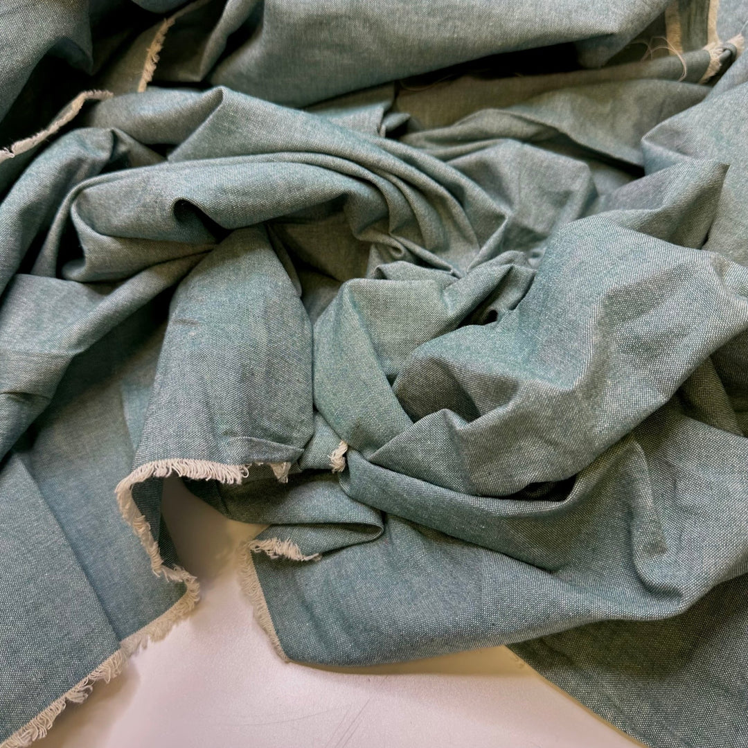 Swimming In The River - Cotton Woven - Teal - 2.2M Bundle - True Deadstock fabric Fabric by private - Sustainable Textile | FABCYCLE