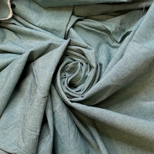 Swimming In The River - Cotton Woven - Teal - 2.2M Bundle - True Deadstock fabric Fabric by private - Sustainable Textile | FABCYCLE