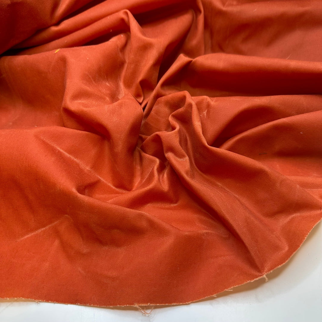 Swimming With A Jacket On - Waxed Cotton Woven - Orange - 1.3M Bundle - True Deadstock fabric Fabric by private - Sustainable Textile | FABCYCLE