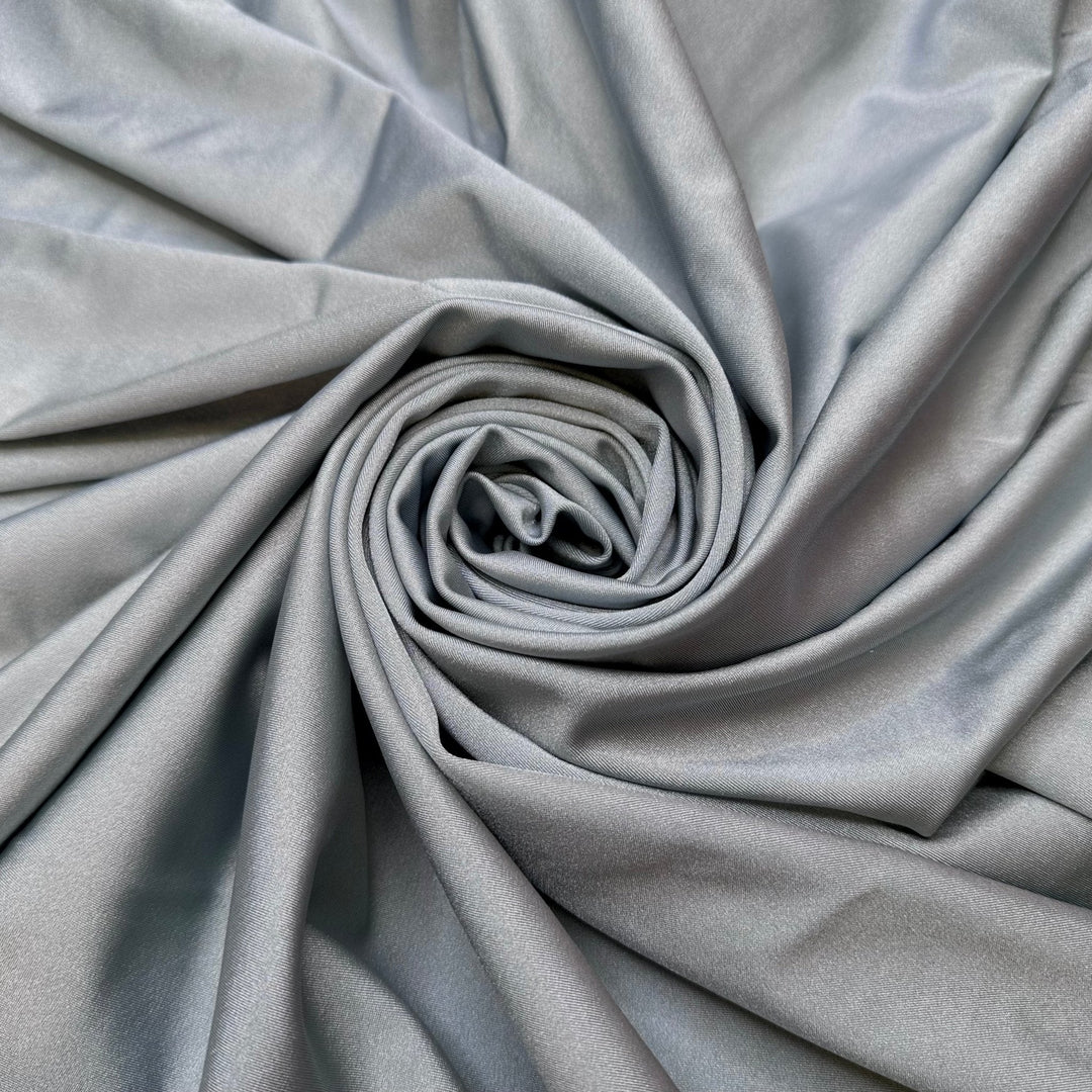 Swimming With Sting Rays - Jersey Poly/Spandex Knit - Silver - 1.85M Bundle - True Deadstock fabric Fabric by private - Sustainable Textile | FABCYCLE
