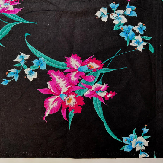 Swimsuit Cover Up - Cotton Woven - Black Multi Floral - Bundles - True Deadstock fabric Fabric by private - Sustainable Textile | FABCYCLE