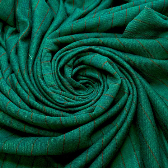 Table Hockey - Polyester Blend Knit - Red/Teal Stripes - 3M Bundle - True Deadstock fabric Fabric by private - Sustainable Textile | FABCYCLE