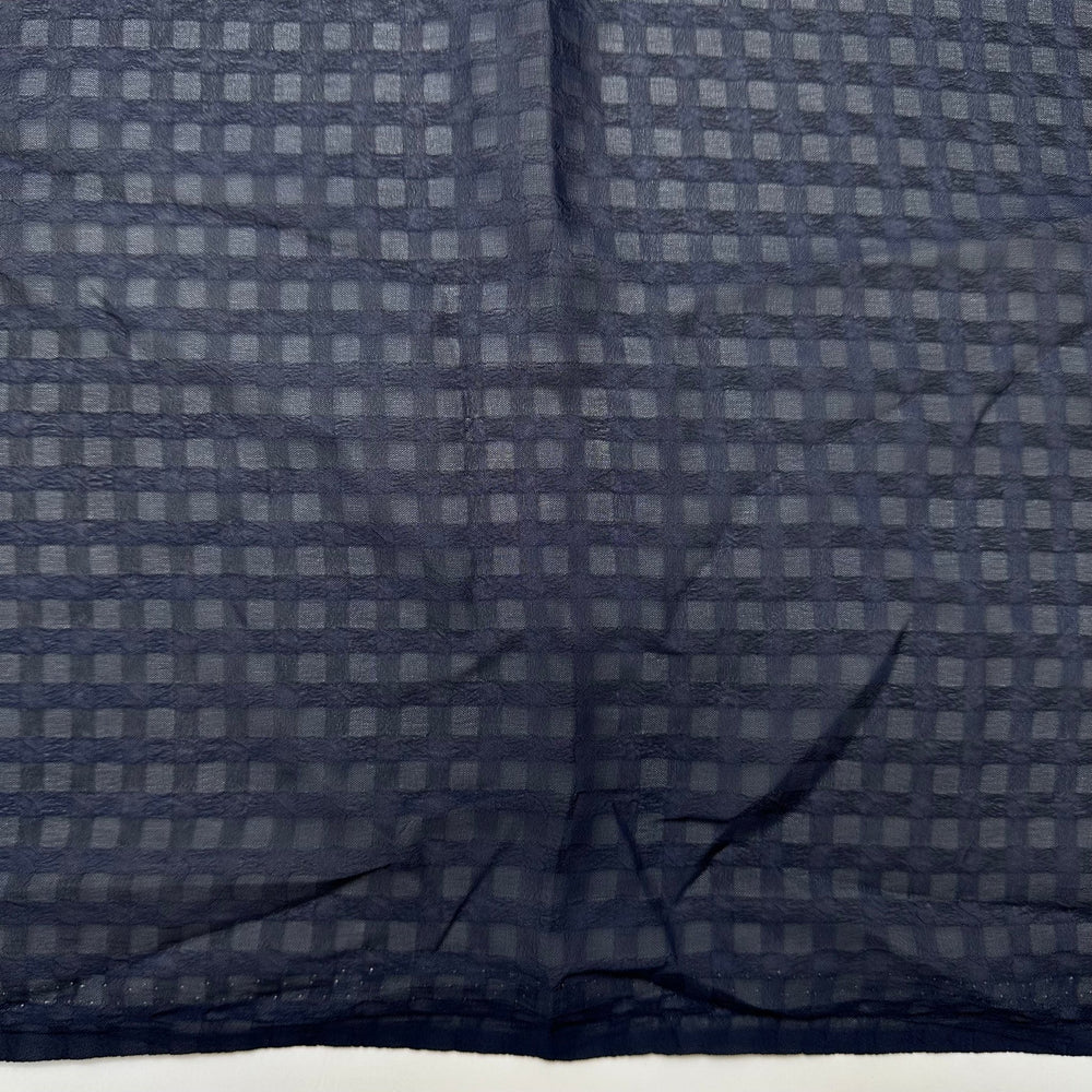 Table Setting - Chiffon Polyester Blend Woven - Navy Geometric - 1.6M Bundle - True Deadstock fabric Fabric by private - Sustainable Textile | FABCYCLE