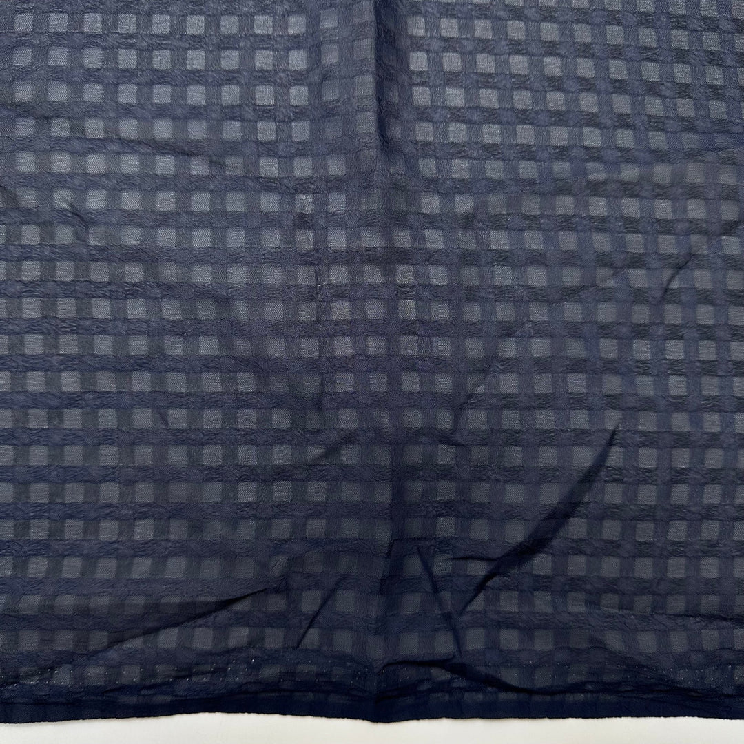 Table Setting - Chiffon Polyester Blend Woven - Navy Geometric - 1.6M Bundle - True Deadstock fabric Fabric by private - Sustainable Textile | FABCYCLE
