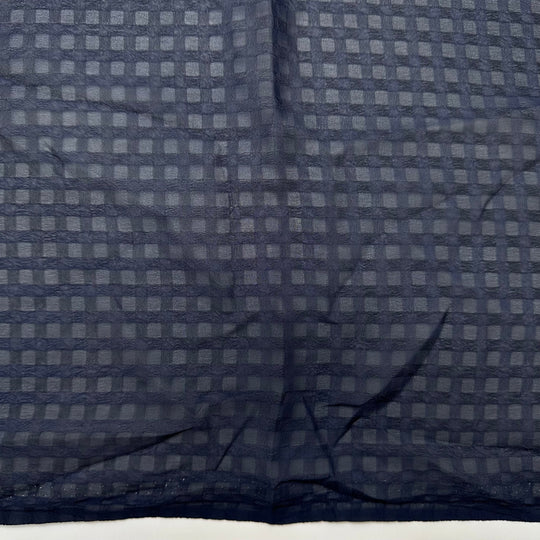 Table Setting - Chiffon Polyester Blend Woven - Navy Geometric - 1.6M Bundle - True Deadstock fabric Fabric by private - Sustainable Textile | FABCYCLE