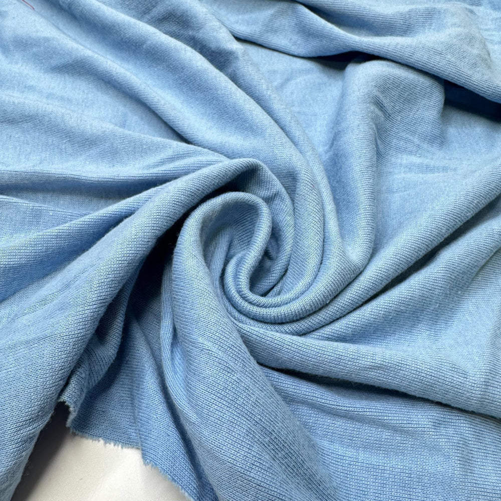 Take A Breath - Rib Knit Cotton Blend Knit - Light Blue - 1M Bundle - True Deadstock fabric Fabric by private - Sustainable Textile | FABCYCLE