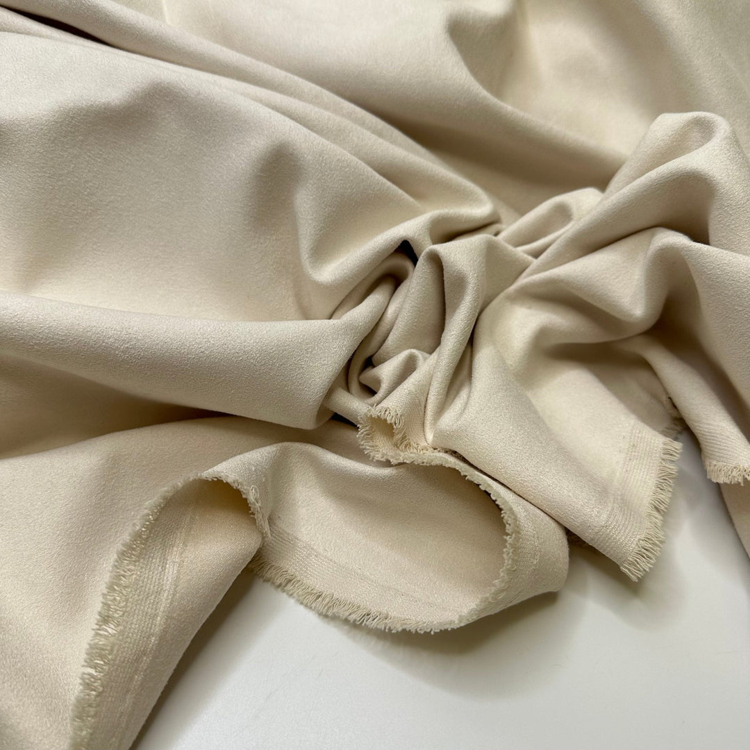 Take A Little Trip - Faux Suede Woven - Cream - Bundles - True Deadstock fabric Fabric by private - Sustainable Textile | FABCYCLE
