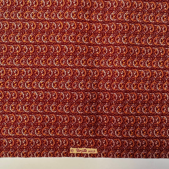Taking A Scenic Train Ride - Vintage Cotton Woven - Burgundy Multi Abstract - 1.2M Bundle - True Deadstock fabric Fabric by private - Sustainable Textile | FABCYCLE
