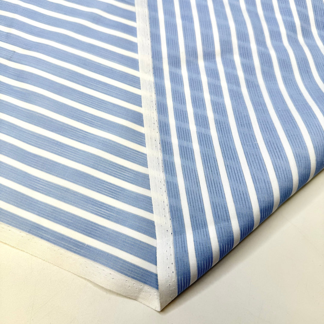 Taking Care Of The Water Shed - Cotton Woven - Light White/Blue Stripes - 2.95M Bundle - True Deadstock fabric Fabric by private - Sustainable Textile | FABCYCLE