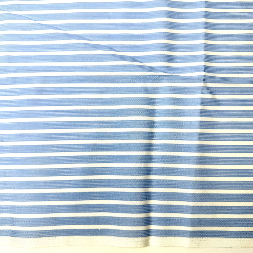 Taking Care Of The Water Shed - Cotton Woven - Light White/Blue Stripes - 2.95M Bundle - True Deadstock fabric Fabric by private - Sustainable Textile | FABCYCLE