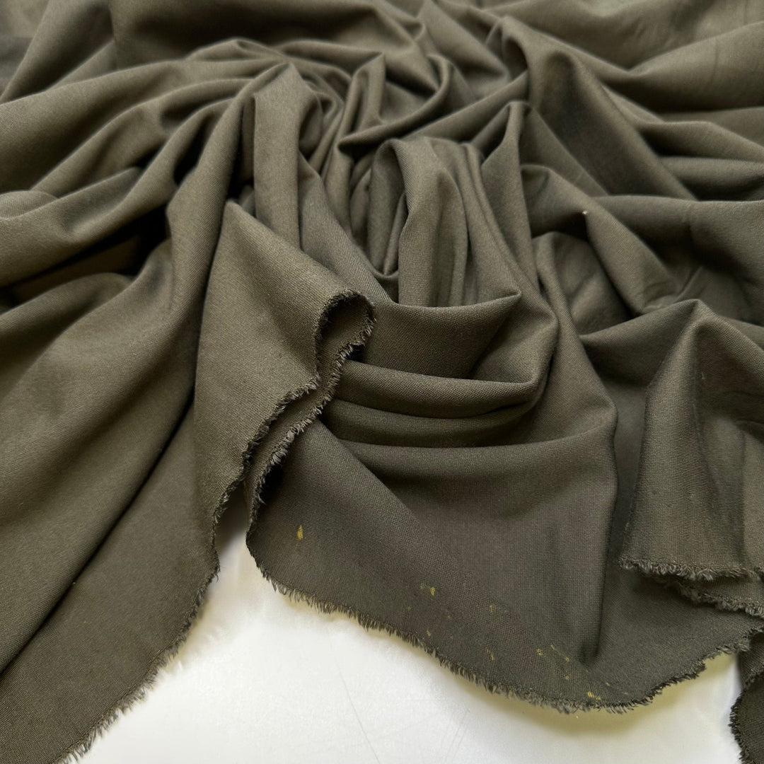 Taking My Hat Off At The Dinner Table - Jersey Cotton Blend Knit - Dark Green - 2M Bundle - True Deadstock fabric Fabric by private - Sustainable Textile | FABCYCLE