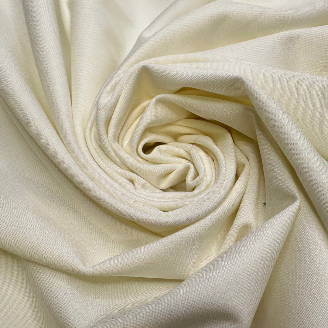 Taking Myself Out On A Date - Ponte Natural Blend Knit - Light Cream - Bundles - True Deadstock fabric Fabric by private - Sustainable Textile | FABCYCLE