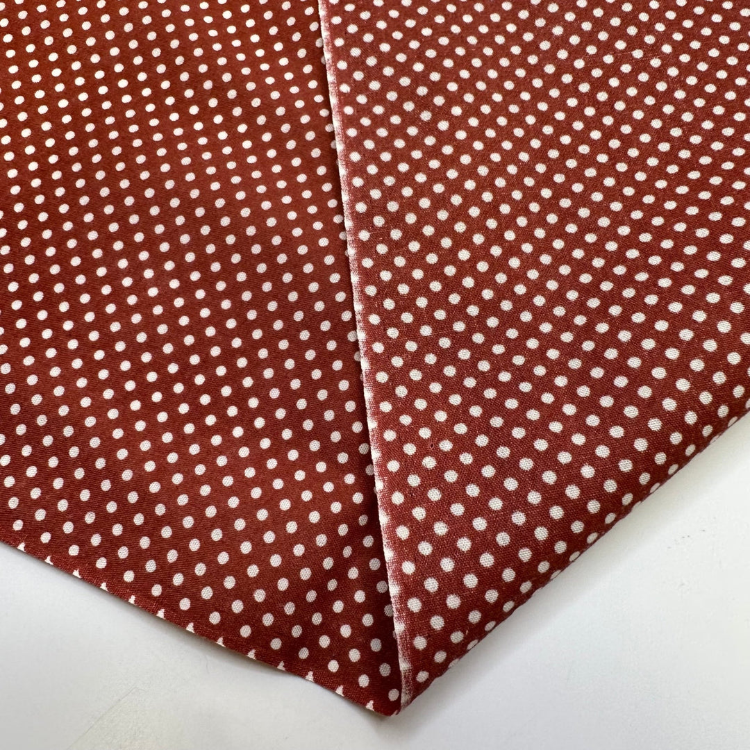 Talking About Your Passions - Cotton/Poly Woven - Light Brown/White Polka Dots - 3M Bundle - True Deadstock fabric Fabric by private - Sustainable Textile | FABCYCLE