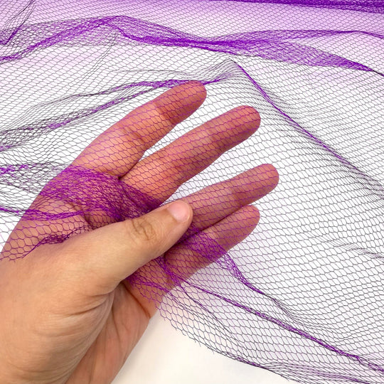 Talking Animals - Tulle Poly Knit - Purple - 1.7M Bundle - True Deadstock fabric Fabric by private - Sustainable Textile | FABCYCLE