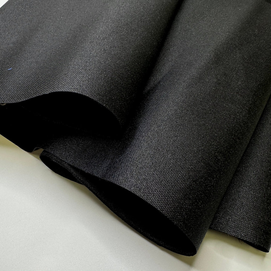 Tallons - Waterproof Basket Weave Poly/PU Woven - Black - 3M Bundle - True Deadstock fabric Fabric by private - Sustainable Textile | FABCYCLE