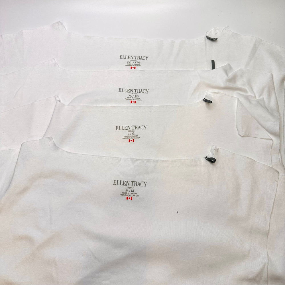 Tank Top Packs - Cotton Blend Knit - White - Packs of 8 (4 Front, 4 Back Pieces) - True Deadstock fabric Fabric by private - Sustainable Textile | FABCYCLE