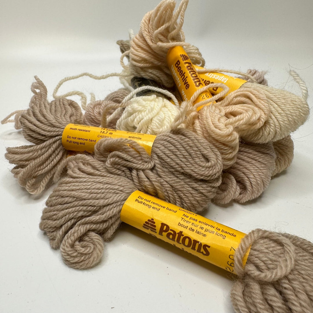 Tapestry Wool Yarn - Beige/Cream - 10 Pack - True Deadstock supplies Fabric by private - Sustainable Textile | FABCYCLE