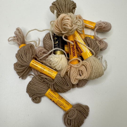 Tapestry Wool Yarn - Beige/Cream - 10 Pack - True Deadstock supplies Fabric by private - Sustainable Textile | FABCYCLE