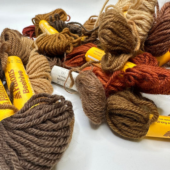 Tapestry Wool Yarn - Brown/Beige - 20 Pack - True Deadstock supplies Fabric by private - Sustainable Textile | FABCYCLE