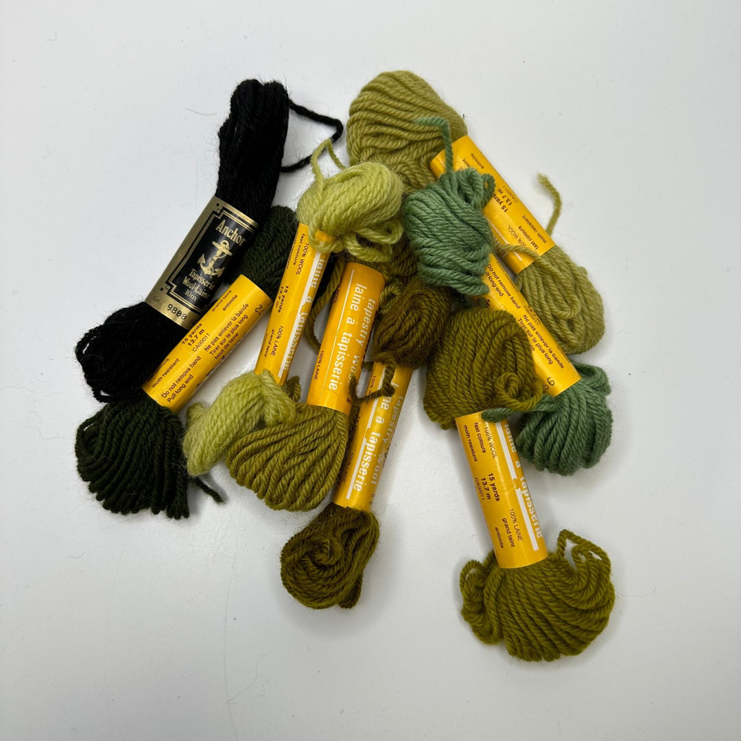 Tapestry Wool Yarn - Green - 8 Pack - True Deadstock supplies Fabric by private - Sustainable Textile | FABCYCLE