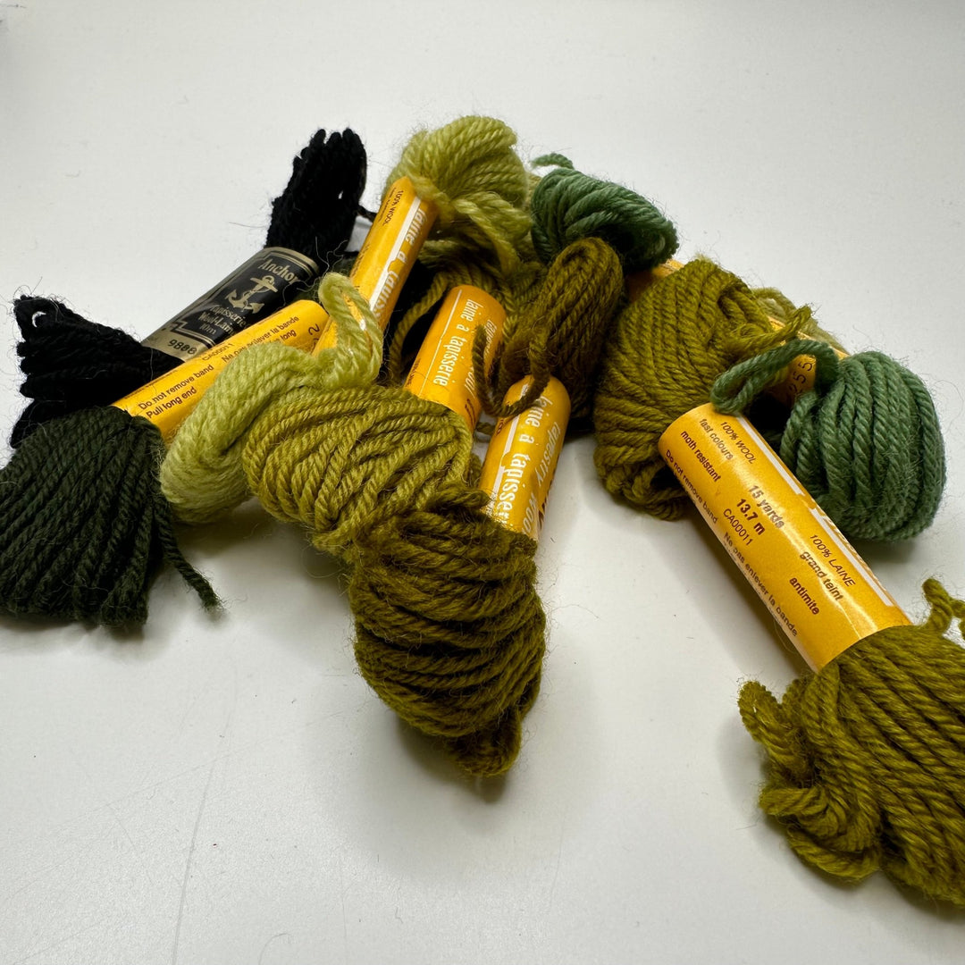 Tapestry Wool Yarn - Green - 8 Pack - True Deadstock supplies Fabric by private - Sustainable Textile | FABCYCLE