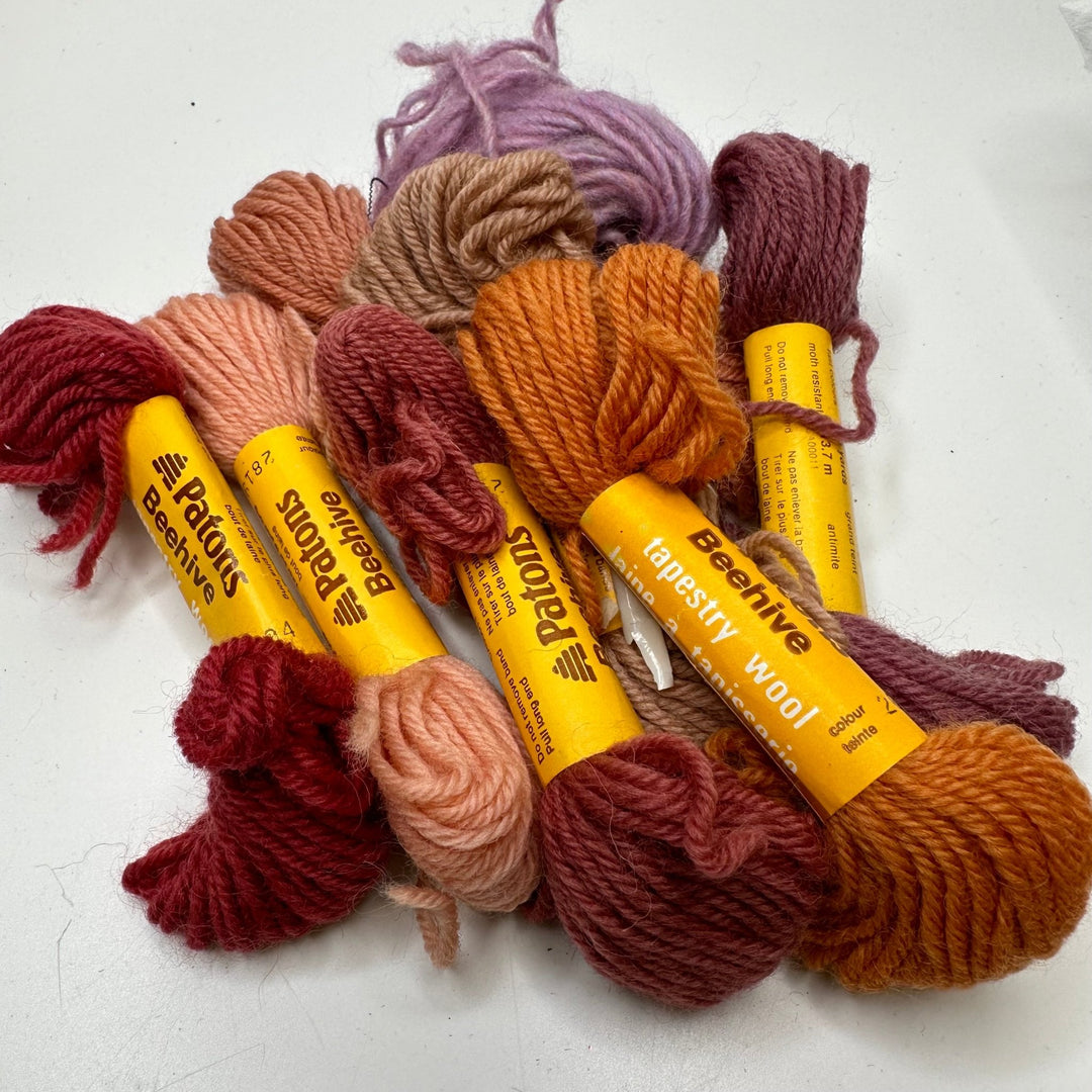 Tapestry Wool Yarn - Orange/Purple - 5 Pack - True Deadstock supplies Fabric by private - Sustainable Textile | FABCYCLE