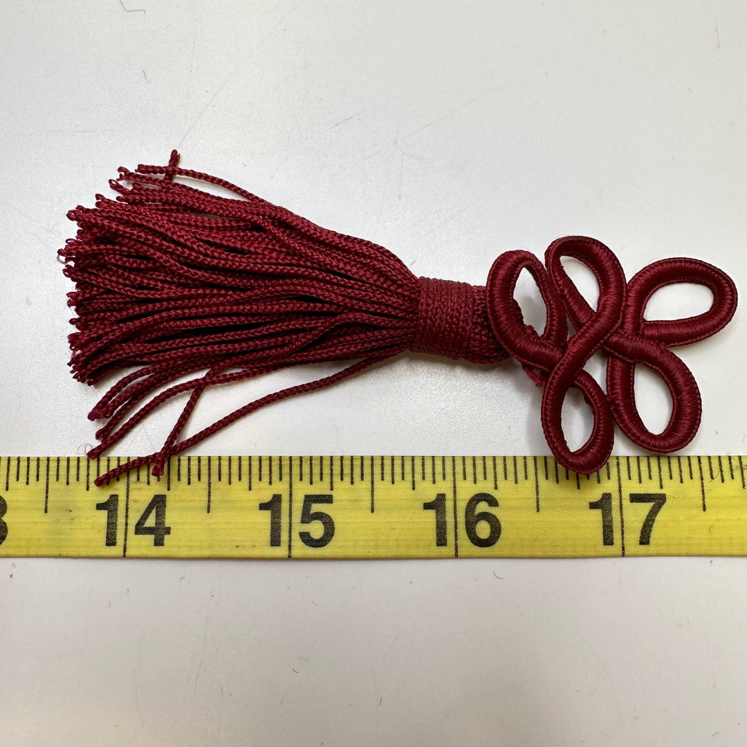 Tassel Applique - Burgundy - Individual - True Deadstock supplies Fabric by private - Sustainable Textile | FABCYCLE