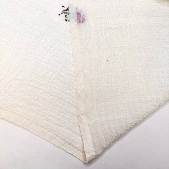 Tea Party - Crinkle Polyester Blend Woven - Cream/Pink Floral - 2.4M Bundle - True Deadstock fabric Fabric by private - Sustainable Textile | FABCYCLE