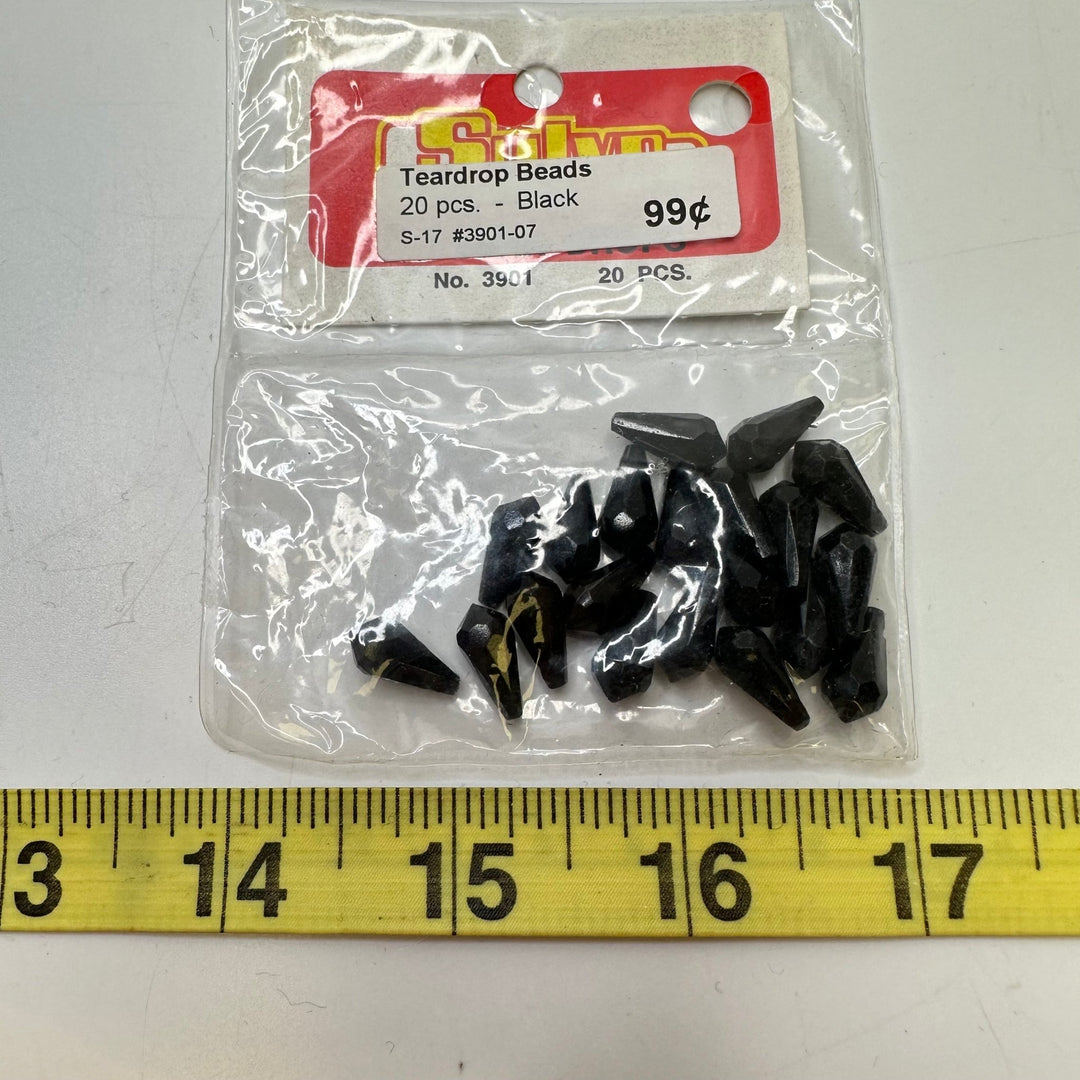 Teardrop Beads - Black - 20 Pack - True Deadstock supplies Fabric by private - Sustainable Textile | FABCYCLE