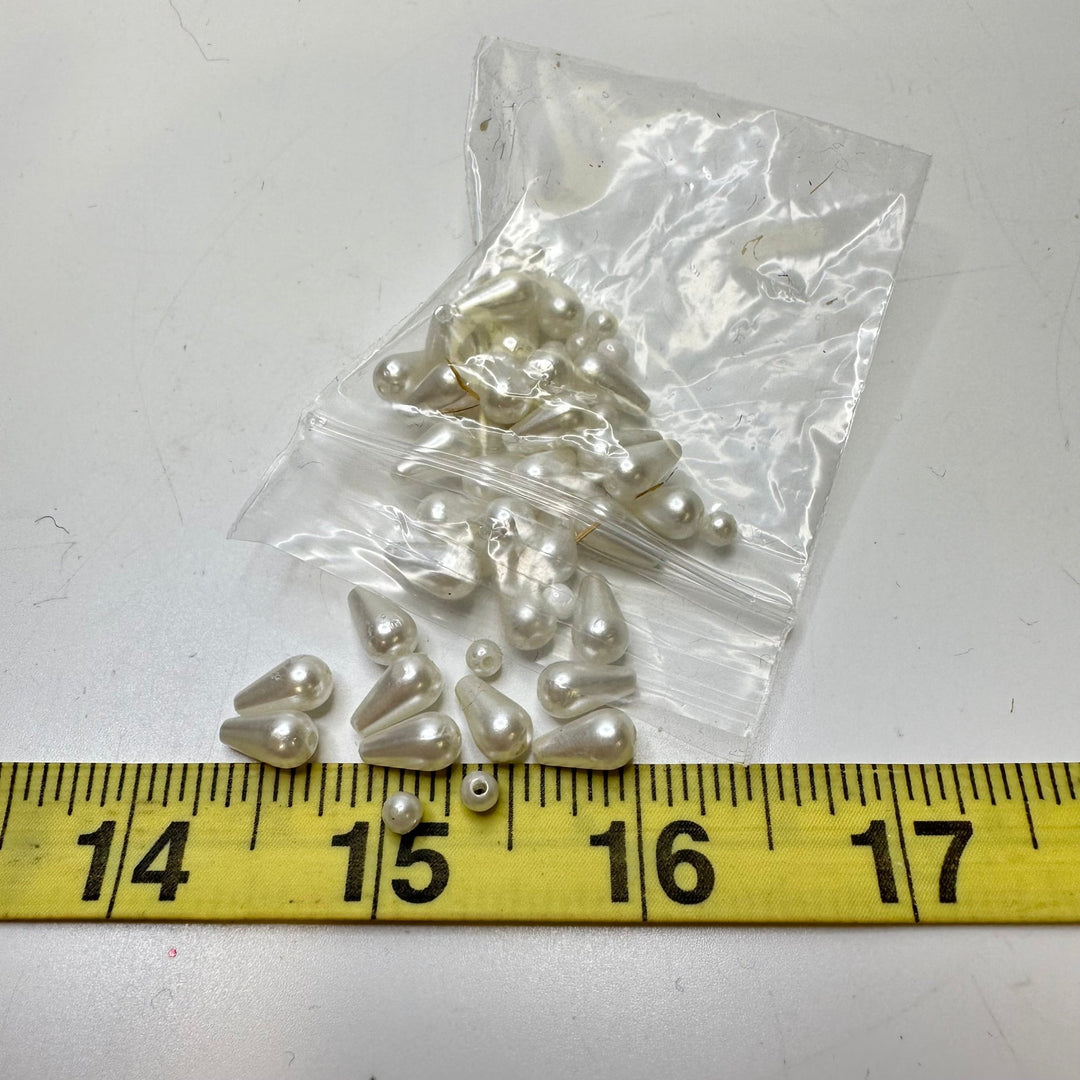 Teardrop Beads - Cream - 30 Pack - True Deadstock supplies Fabric by private - Sustainable Textile | FABCYCLE