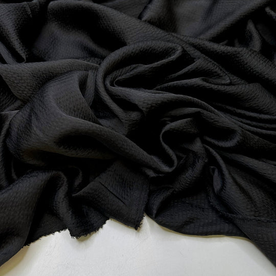 Texture On Everything - Polyester Blend Woven - Black - 2M Bundle - True Deadstock fabric Fabric by private - Sustainable Textile | FABCYCLE