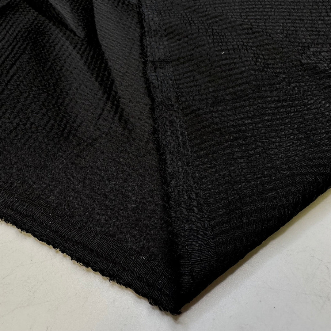 Texture On Everything - Polyester Blend Woven - Black - 2M Bundle - True Deadstock fabric Fabric by private - Sustainable Textile | FABCYCLE
