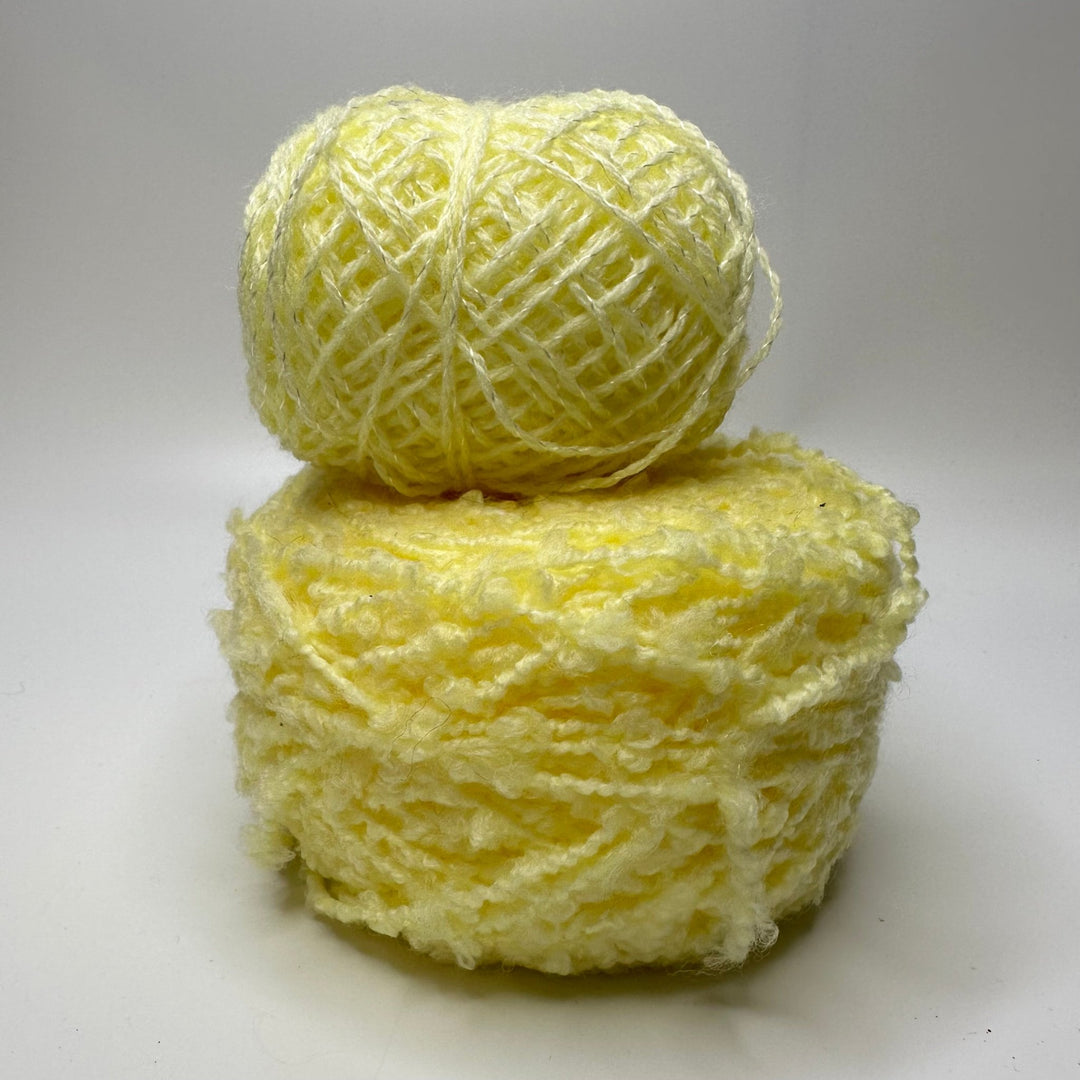 Textured Slub Yarn - Light Yellow - 2 Pack - True Deadstock supplies Fabric by private - Sustainable Textile | FABCYCLE