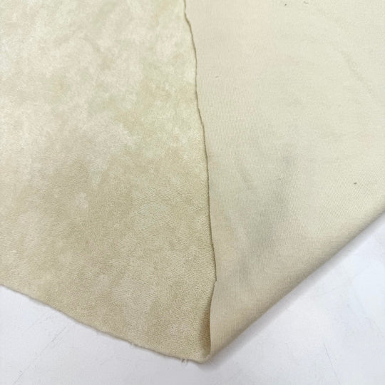 The Beach Is Calling Me - Terry Cotton/Poly Knit - Light Cream/Beige - 1.85M Bundle - True Deadstock fabric Fabric by private - Sustainable Textile | FABCYCLE