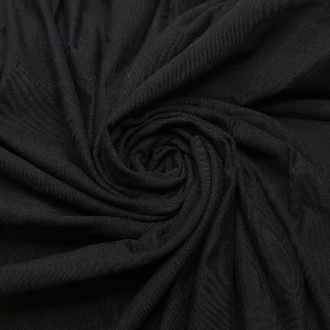 The Big Escape Scene - French Terry Cotton/Bamboo Knit - Black - 0.95M Bundle - True Deadstock fabric Fabric by private - Sustainable Textile | FABCYCLE