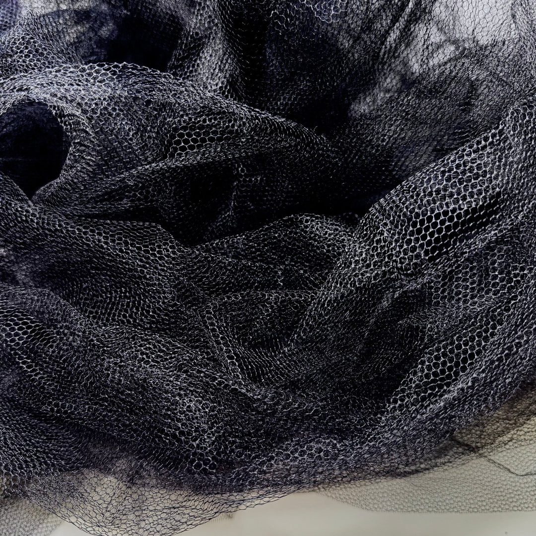 The Depths Of My Stash - Tulle Poly Knit - Black - 5M Bundle - True Deadstock fabric Fabric by private - Sustainable Textile | FABCYCLE