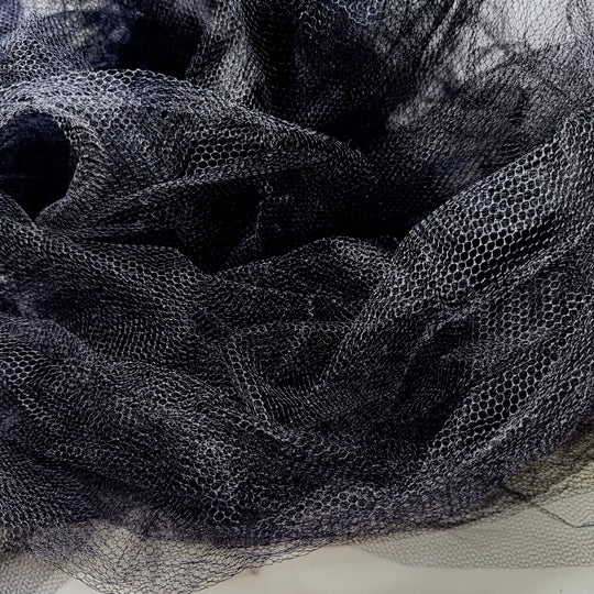 The Depths Of My Stash - Tulle Poly Knit - Black - 5M Bundle - True Deadstock fabric Fabric by private - Sustainable Textile | FABCYCLE