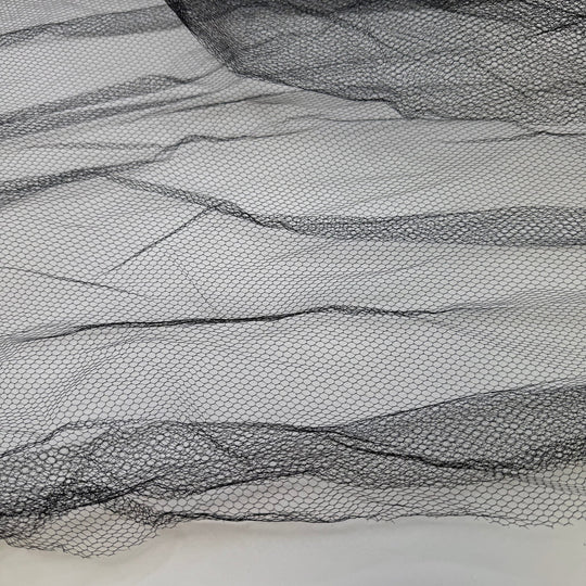The Depths Of My Stash - Tulle Poly Knit - Black - 5M Bundle - True Deadstock fabric Fabric by private - Sustainable Textile | FABCYCLE