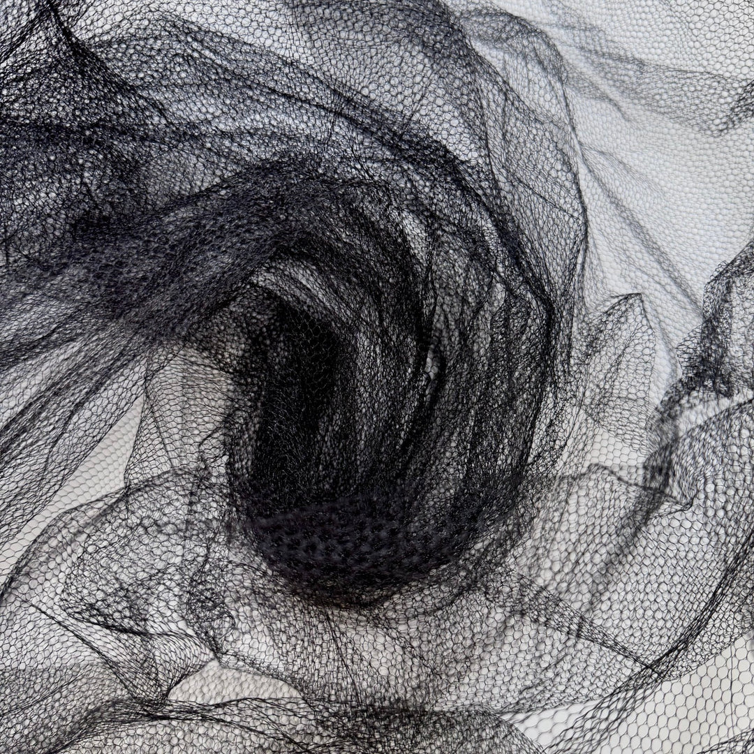 The Depths Of My Stash - Tulle Poly Knit - Black - 5M Bundle - True Deadstock fabric Fabric by private - Sustainable Textile | FABCYCLE