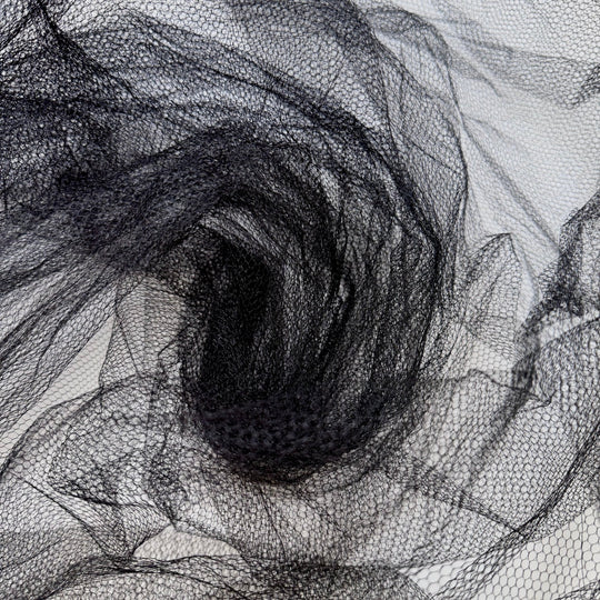 The Depths Of My Stash - Tulle Poly Knit - Black - 5M Bundle - True Deadstock fabric Fabric by private - Sustainable Textile | FABCYCLE