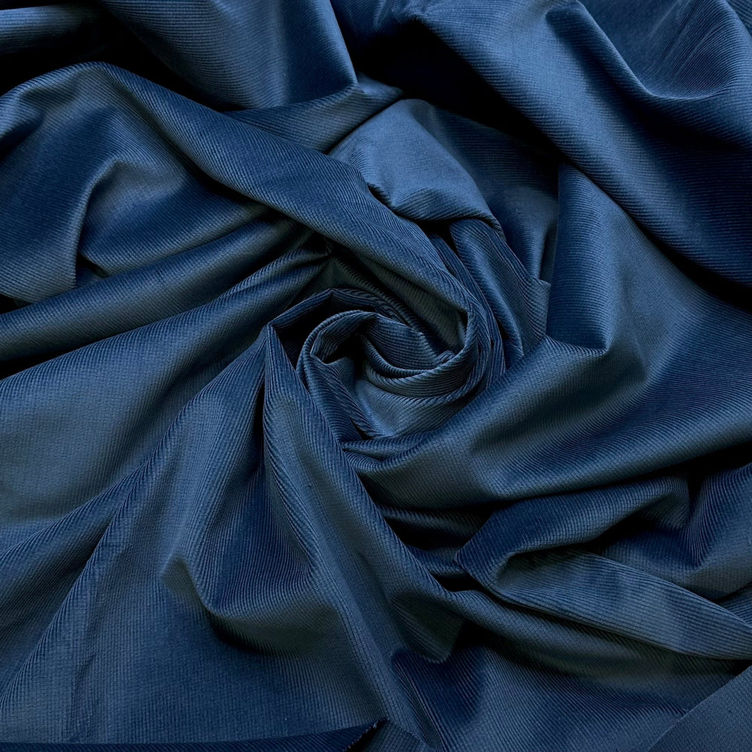 The Evening Sky - Corduroy Cotton Woven - Blue - Bundles - True Deadstock fabric Fabric by private - Sustainable Textile | FABCYCLE