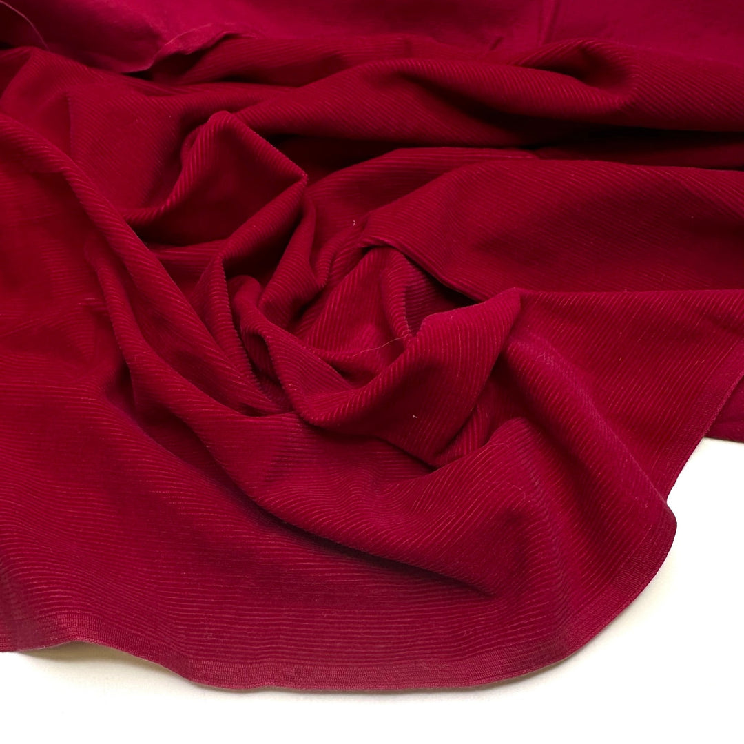 The Forbidden Apple - Corduroy Cotton Blend Woven - Red/Pink - 1.3M Bundle - True Deadstock fabric Fabric by private - Sustainable Textile | FABCYCLE